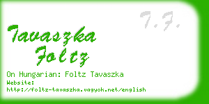 tavaszka foltz business card
